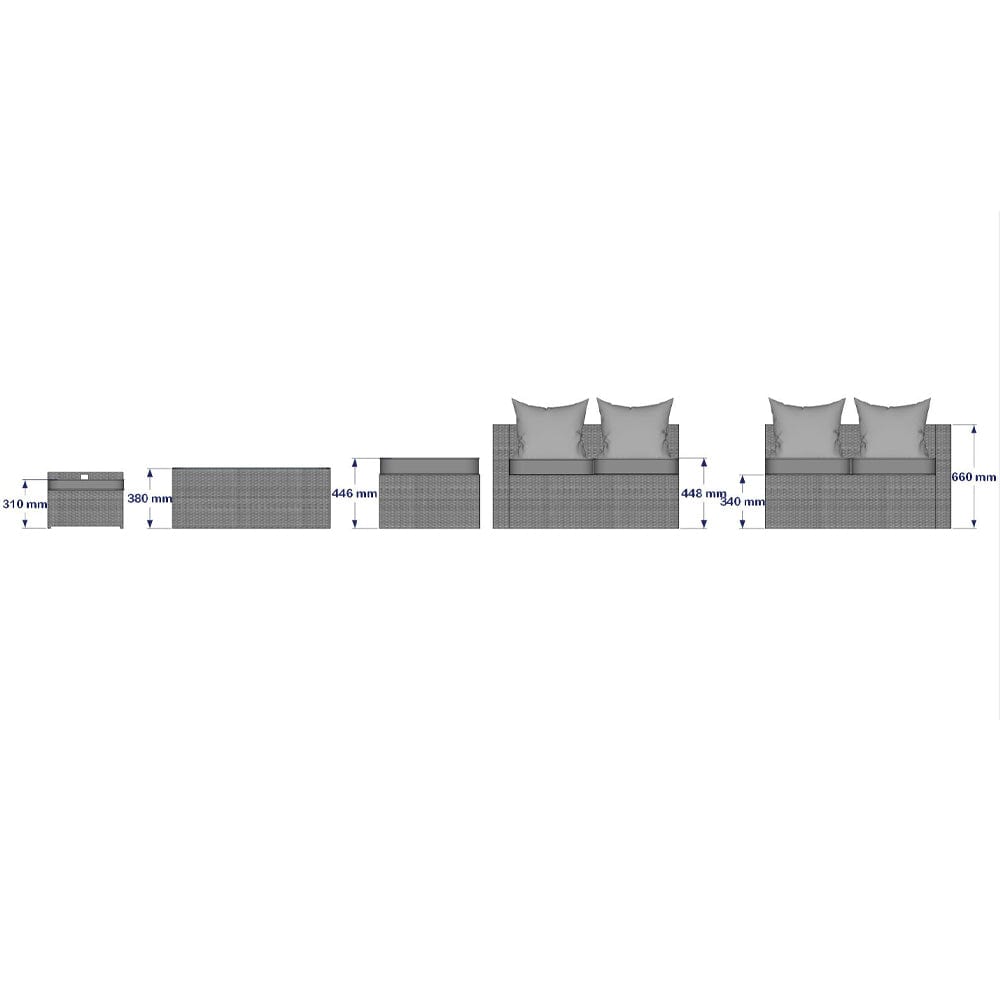 Vancouver 9 Seater Corner Rattan Garden Set In Grey with fire pit option