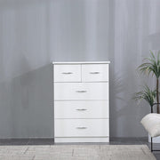 Agata Tall Five Drawer Chest In White