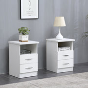 Set Of 2 Agata 2 Drawer Bedside Tables In White